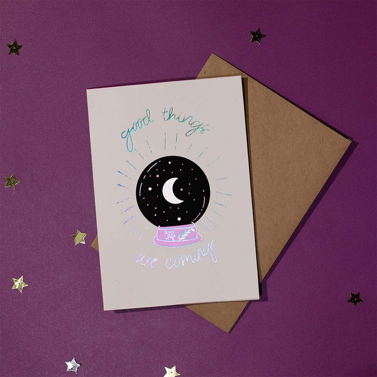 Good Things Are Coming Card (Silver Holographic)