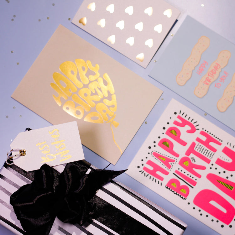 Happy Birthday Gold Balloon Card