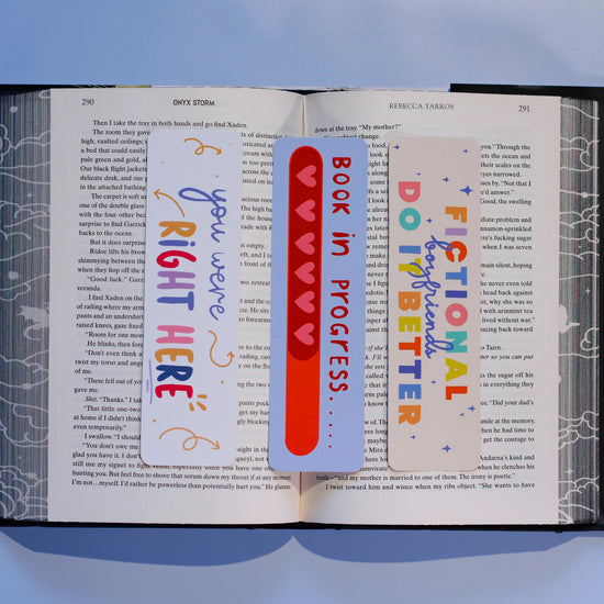 3 bookmarks in a book