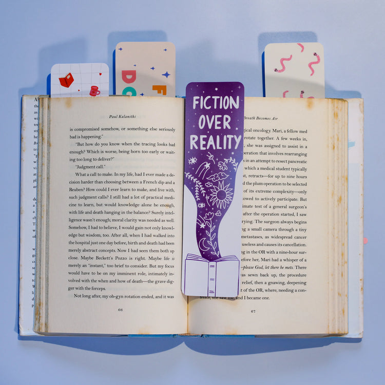 Fiction Over Reality Bookmark