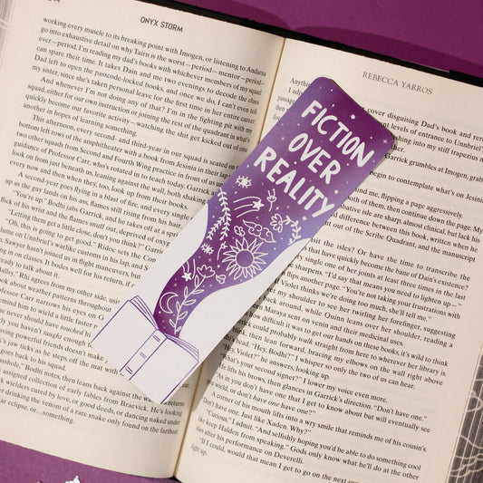 Fiction Over Reality Bookmark