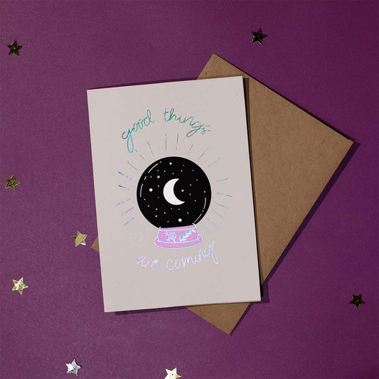 Good Things Are Coming Card (Silver Holographic)