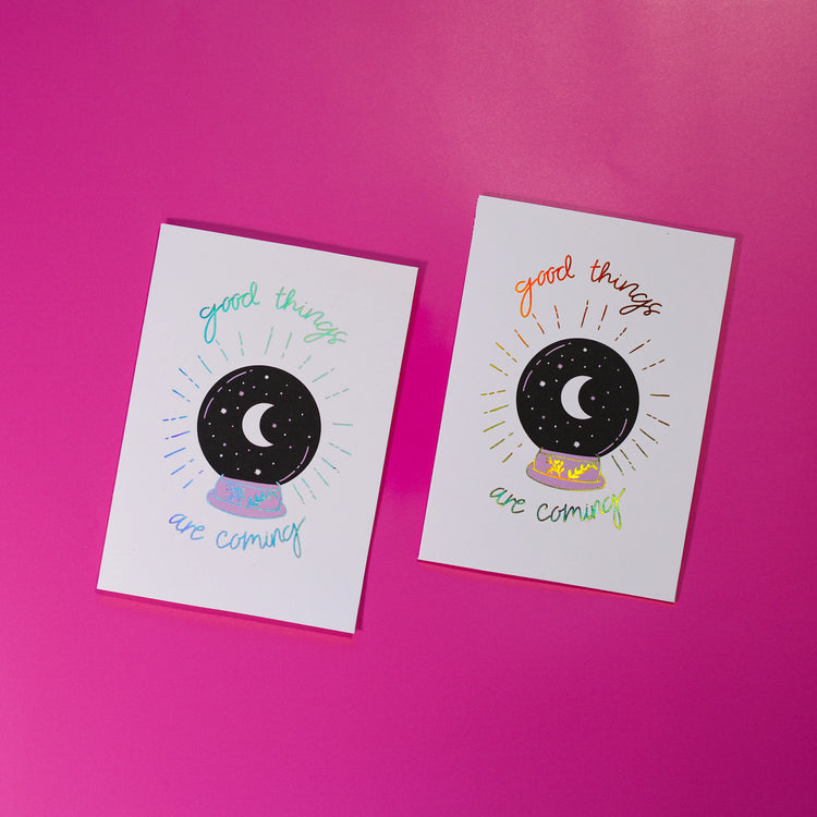 Good Things Are Coming Card (Silver Holographic)