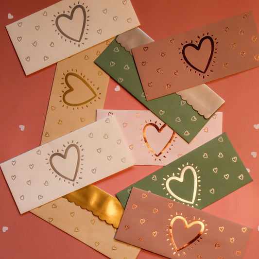 Sparkly Hearts Money Envelopes (Set of 10)