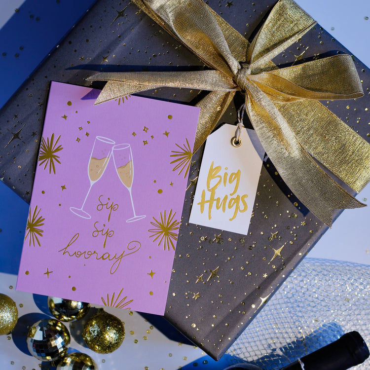 Sip Sip Hooray Card (Lilac)
